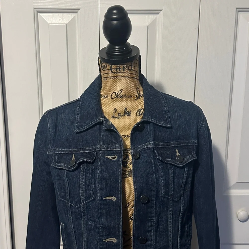Banana Republic Dark Blue Denim Jacket - Women's Classic Jean Coat